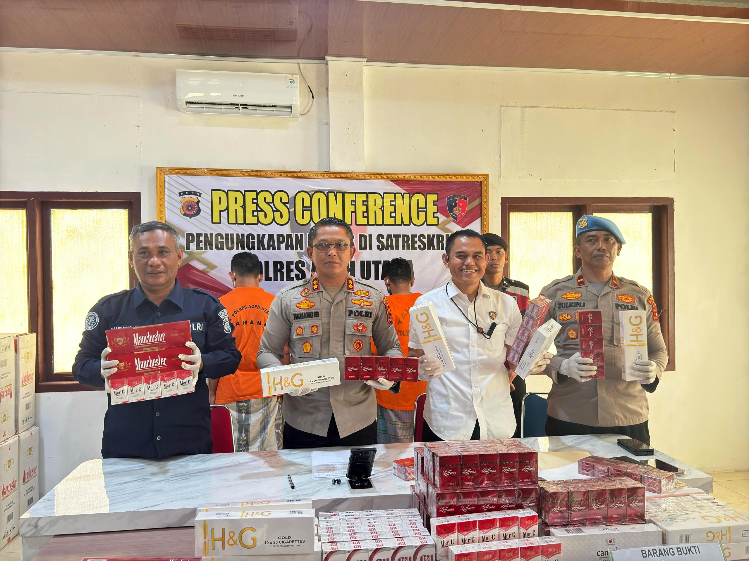 konferensi pers polres aceh utara