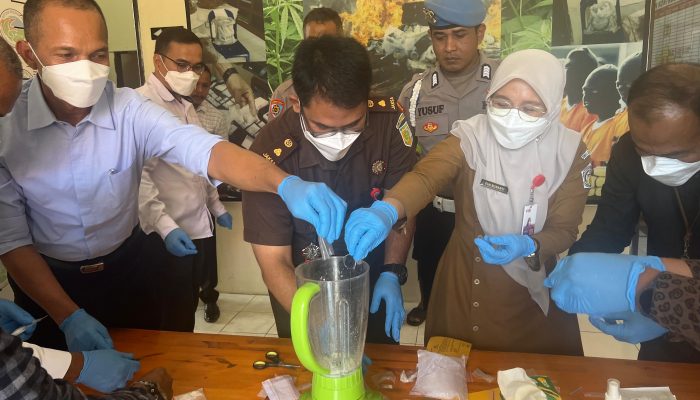 Polres Lhokseumawe Musnahkan 107,56 Gram Sabu