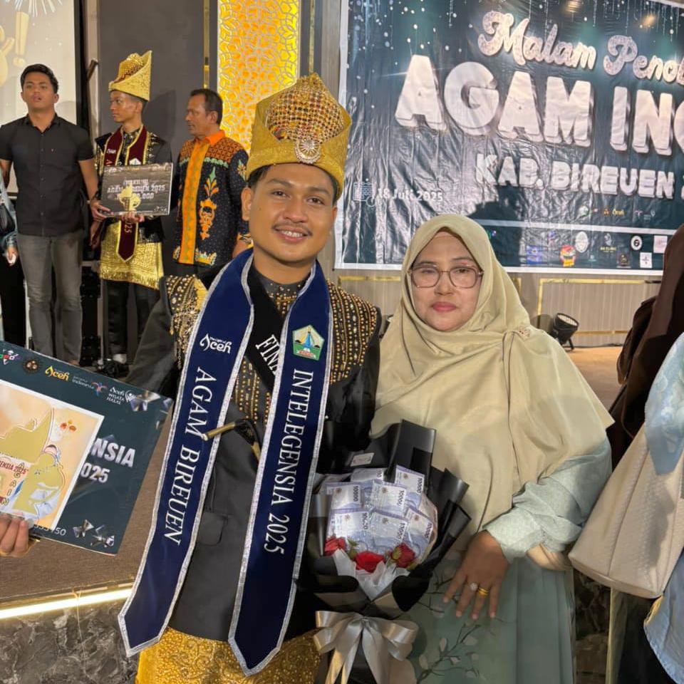 M. Faqih, mahasiswa program studi Hukum Keluarga Islam (HKI) Universitas Islam Aceh (UIA), berhasil meraih gelar Agam Intelegensia Bireuen 2025