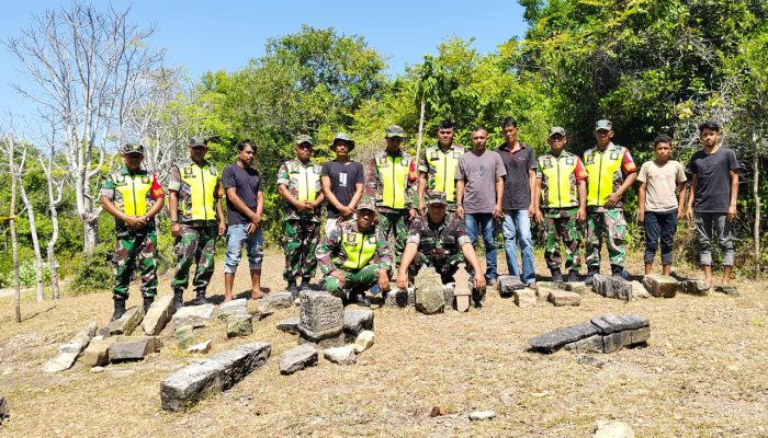Prajurit TNI dan Warga Selamatkan Situs Makam Kuno Raja Nagari Bihari di Pidie
