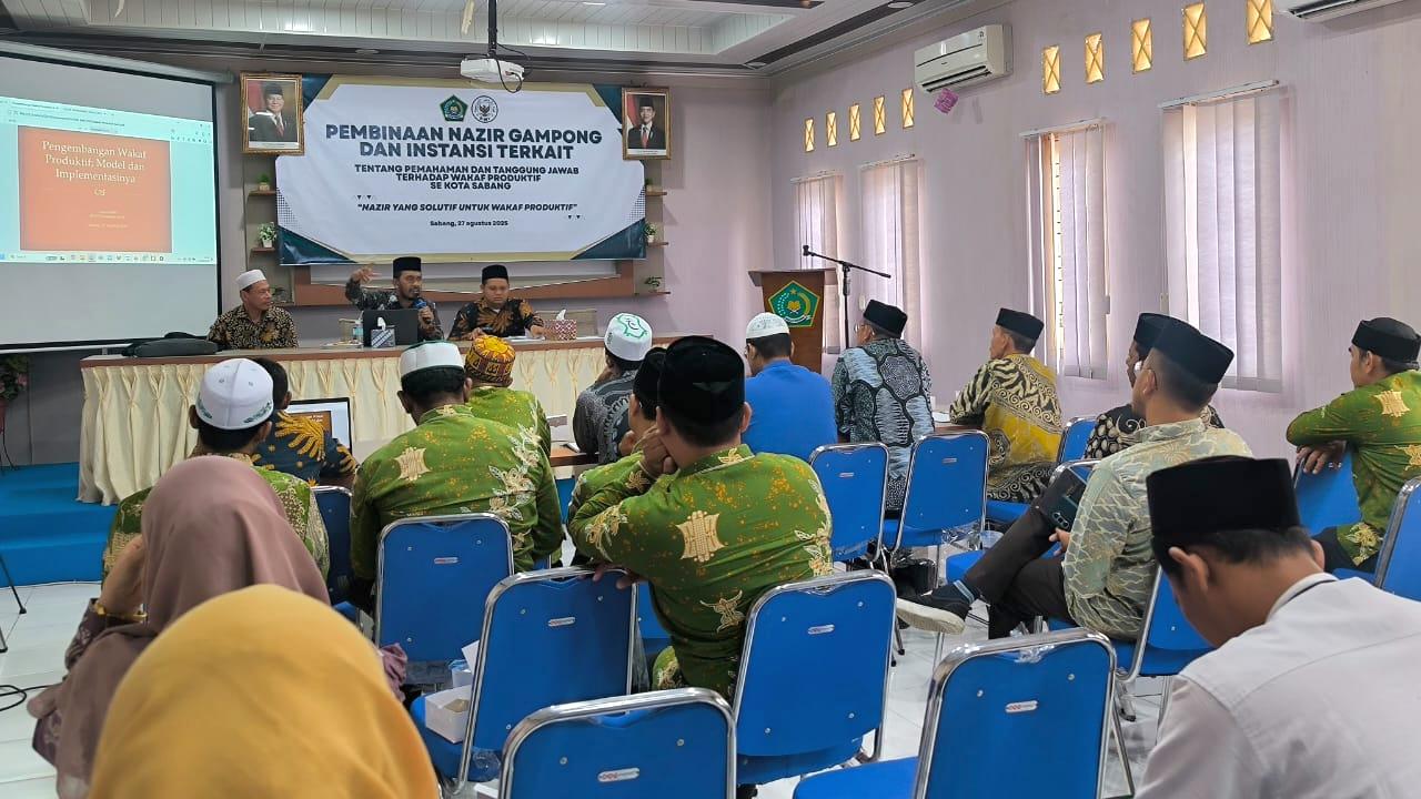 Kegiatan Pembinaan Nazir (pengelola wakaf) Gampong yang diselenggarakan oleh Badan Wakaf Indonesia (BWI) perwakilan Kota Sabang