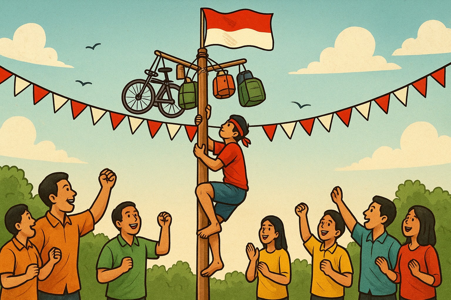 lomba panjat pinang
