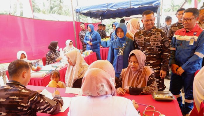 PHE NSO-Lanal Lhokseumawe Gelar Bakti Sosial untuk Nelayan Aceh Utara