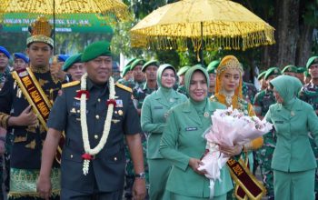 Brigjen TNI Yudha Fitri, disambut dalam acara sertijab Kepala Staf Kodam Iskandar Muda (Kasdam IM) di Lapangan Sanggamara, Makodam, Banda Aceh