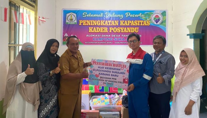 Bantu Cegah Stunting, Pertamina EP Rantau Lengkapi Fasilitas Posyandu