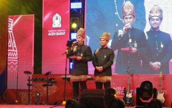 Sambutan Bupati Aceh Barat, Tarmizi, pada pembukaan PKAB 2025 yang digelar memperingati HUT ke-437 Meulaboh, Sabtu (11/10/2025).