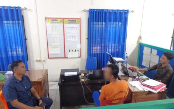 Tersangka atas dugaan penyalahgunaan narkotika jenis sabu diamankan di Mapolres Aceh Utara, Lhoksukon.