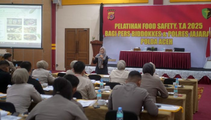 Dukung Program MBG, Biddokkes Polda Aceh Gelar Pelatihan Food Safety