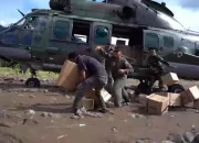 Dua Heli Caracal TNI Kirim Logistik ke Gayo Lues dan Aceh Tengah