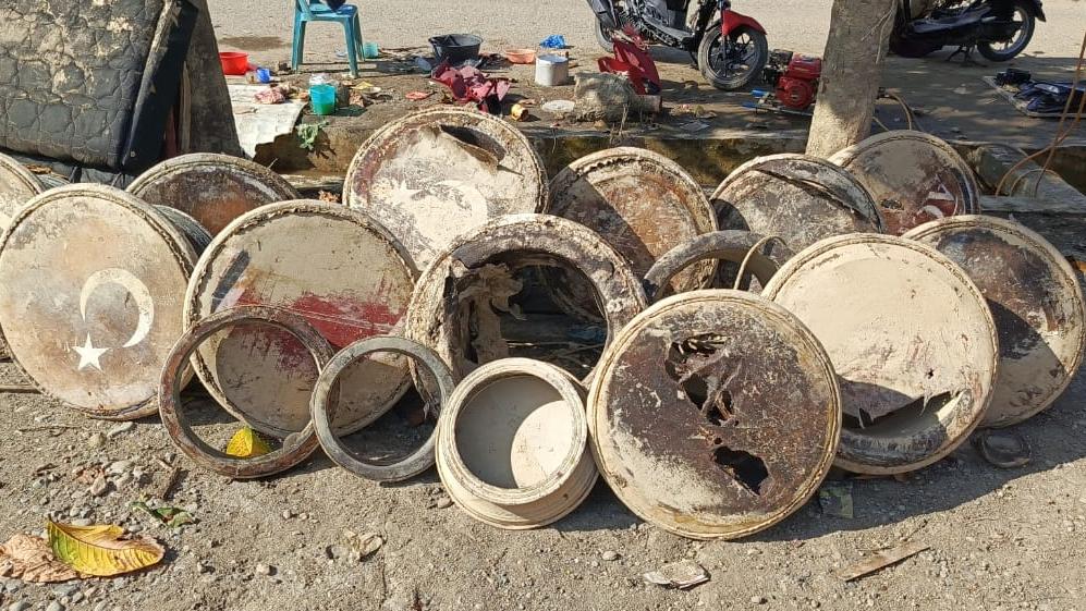 Puluhan Rapai Pasee milik Syech Faizan Abdullah rusak dan hilang akibat musibah banjir bandang yang melanda Aceh Utara akhir November lalu