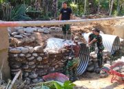 Yon Zipur 5 TNI Bangun Jembatan ARMCO di Bukit Linteung