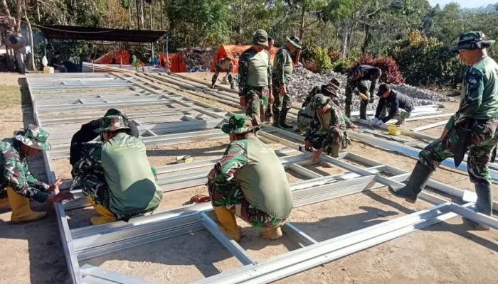 TNI Kejar Target 33 Huntara untuk Korban Bencana Bener Meriah