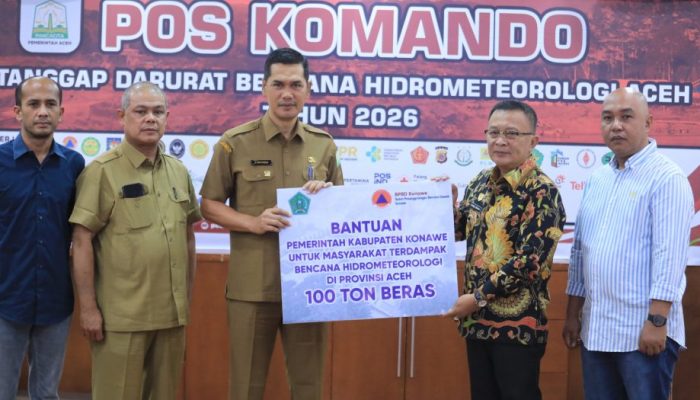 Pemkab Konawe Salurkan 100 Ton Beras untuk Korban Bencana Aceh