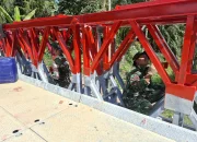 Jembatan Bailey di Desa Matang Serdang Jambo Aye Rampung