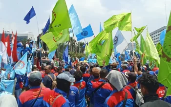 Buruh Demo di Patung Kuda, 1.446 Personel Disiagakan