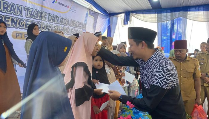 Pertamina EP Pangkalan Susu Santuni 168 Anak Yatim Saat Syukuran Tajak