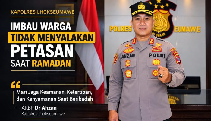 Kapolres Lhokseumawe Imbau Warga Tidak Menyalakan Petasan Saat Ramadan