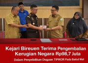 Kejari Bireuen Terima Pengembalian Kerugian Negara Rp98,7 Juta