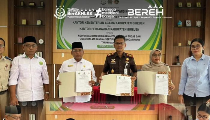 Kejari Bireuen, Kemenag, dan BPN Perkuat Pengamanan Tanah Wakaf