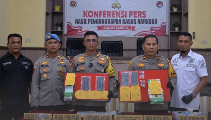 Polres Langsa Tangkap Empat Kurir, Sita Dua Kilogram Sabu
