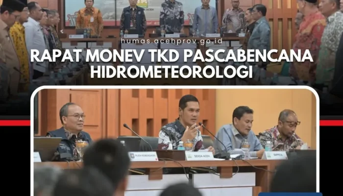 Sekda Aceh Pimpin Rapat Evaluasi Dana Bencana Rp824 M