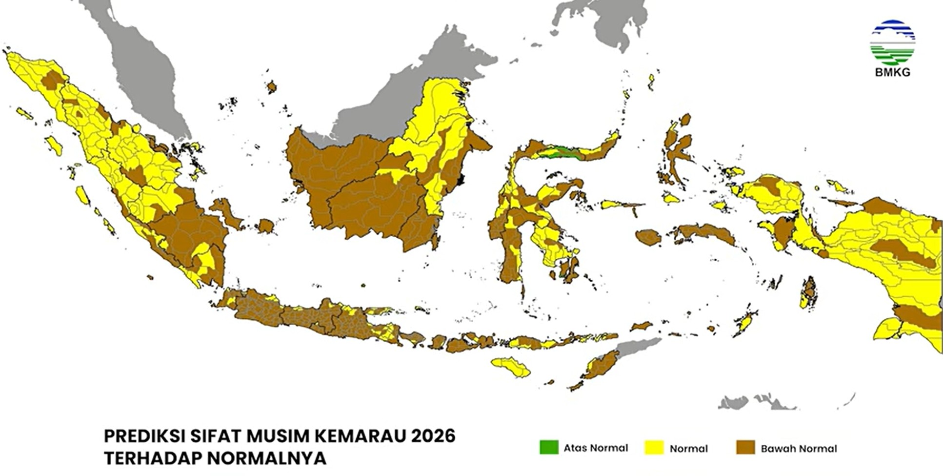 Peta Prediksi Sifat Musim Kemarau 2026 Badan Meteorologi Klimatologi, dan Geofisika (BMKG)
