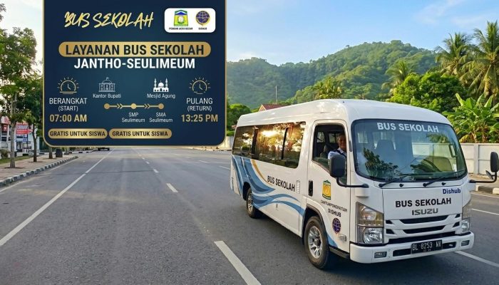 Dishub Aceh Besar Luncurkan Bus Sekolah Gratis