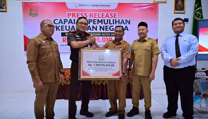 Pemulihan Kerugian Negara di Aceh Jaya Capai Rp1,3 Miliar 