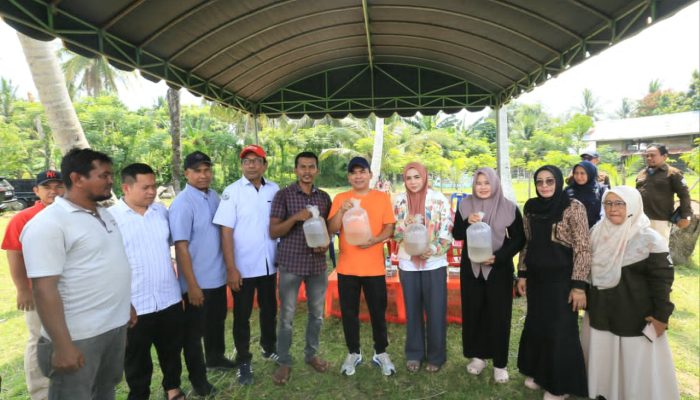 Pemko Lhokseumawe Salurkan 1,1 Juta Benur Udang