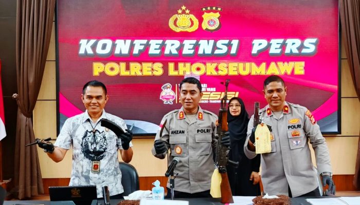 Polres Lhokseumawe Ungkap Kasus Senjata Api Ilegal