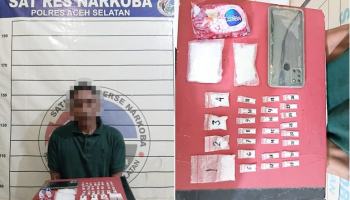 Polres Aceh Selatan Tangkap Pengedar Sabu 14,93 Gram di Trumon