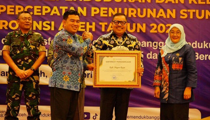 Bupati Nagan Raya Terima Penghargaan BKKBN atas Dokumen PJPK Berkualitas