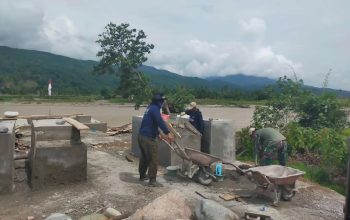 Dibutuhkan Warga, Pembangunan Jembatan Gantung Perintis Kumbang Jaya Agara Dikebut