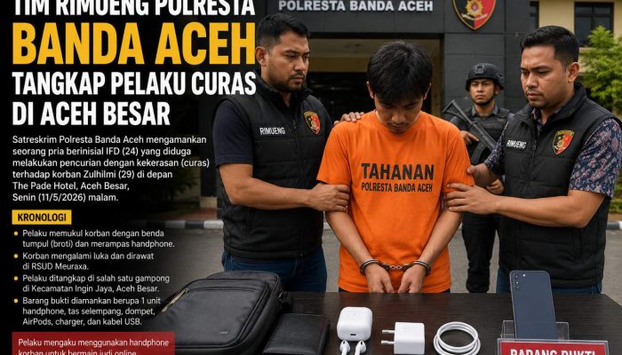 Tim Rimueng Polresta Banda Aceh Tangkap Pelaku Curas