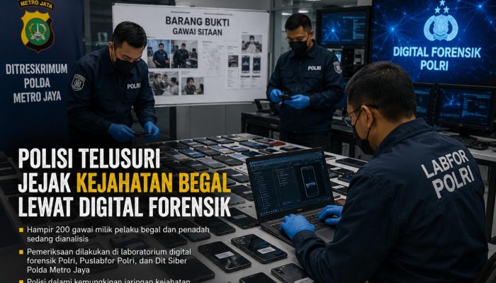 Polisi Telusuri Jejak Kejahatan Begal Lewat Digital Forensik