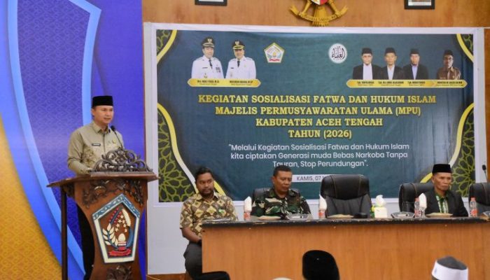 Sekda Aceh Tengah Buka Sosialisasi Fatwa Judi Online dan Narkoba