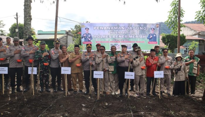 Polres Bener Meriah Tanam Jagung Dukung Swasembada Pangan