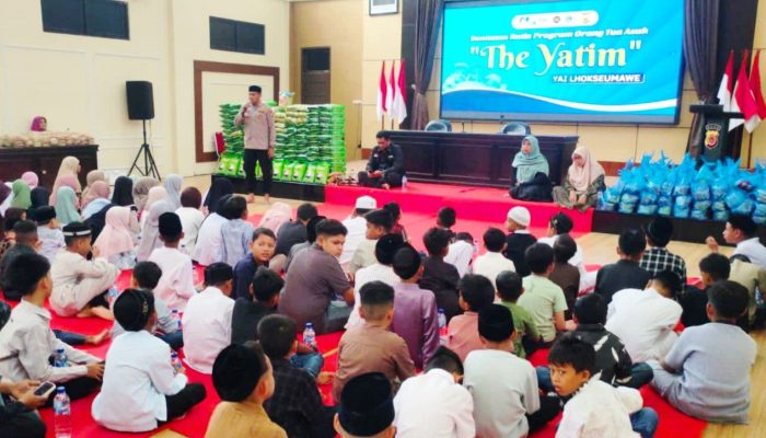 Polres Lhokseumawe dan YAI Santuni 150 Anak Yatim