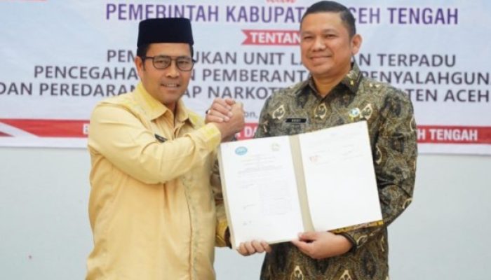 BNN Aceh dan Pemkab Aceh Tengah Teken MoU Pembentukan BNN