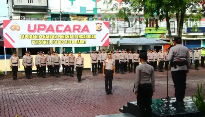Satu Personel Polres Aceh Barat Terima Kenaikan Pangkat Pengabdian