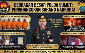 Dalam 72 Jam, Polda Sumut Ungkap 134 Kasus Narkoba