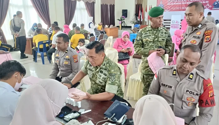 Donor Darah Sambut Hari Bhayangkara di Bener Meriah