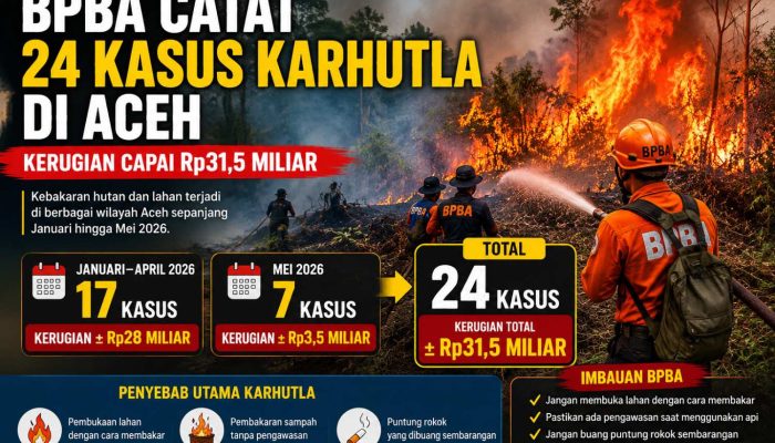 BPBA Catat 24 Kasus Karhutla di Aceh