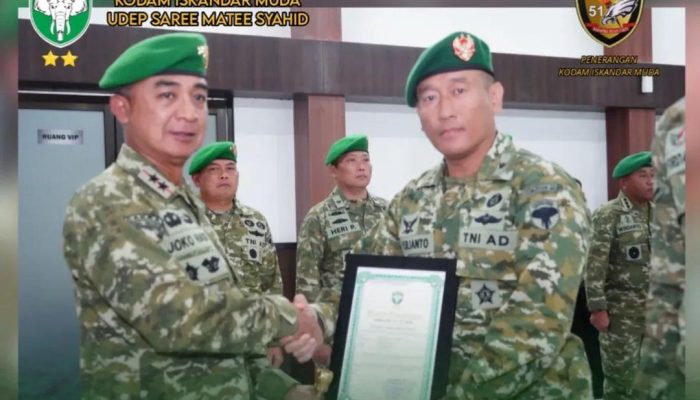Pangdam IM Anugerahi Penghargaan kepada 94 Prajurit Berprestasi