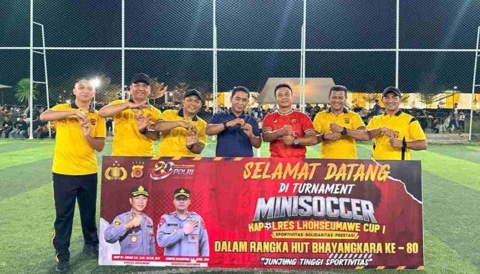 Kapolres Lhokseumawe Buka Turnamen MiniSoccer Kapolres Cup