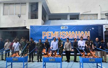 Bea Cukai Lhokseumawe Musnahkan 22 Juta Rokok Ilegal