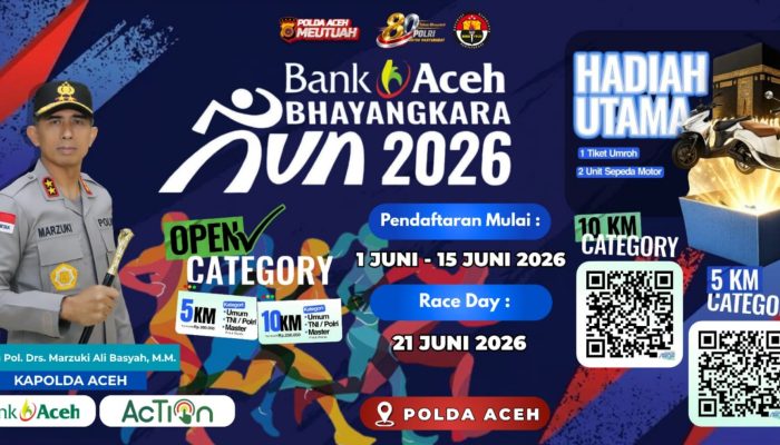 Polda Aceh Ajak Masyarakat Meriahkan Bhayangkara Run 2026