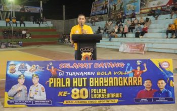 Kapolres Lhokseumawe Buka Turnamen Voli Hari Bhayangkara ke-80