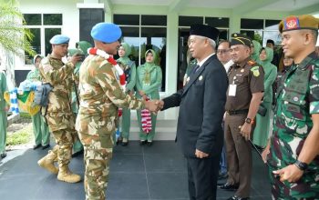 Wabup Armia Sambut Kepulangan Personel Yonif 114