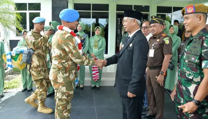 Wabup Armia Sambut Kepulangan Personel Yonif 114
